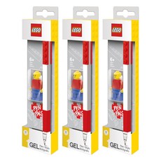 LEGO 文具 積木原子筆 附人偶, 紅色, 3支
