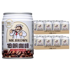 金車 MR.BROWN 伯朗咖啡 二合一咖啡, 口感純正, 冷熱飲用皆適宜, 240ml, 48罐