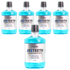JESTEETH 全璟 齒潔適 漱口水 600ml - 無酒精配方, 溫和不刺激, 5瓶