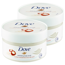 Dove 多芬 身體磨砂膏，澳洲堅果+米奶，溫和去角質, 225g, 2罐