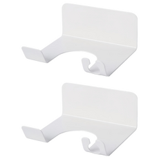 iSFun 吹風機置物 衛浴免打孔插頭壁貼掛架, 白色, 2個