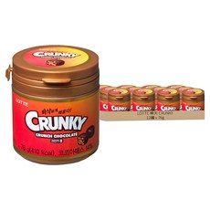 LOTTE 樂天 CRUNKY 脆心巧克力球，酥脆口感，含玉米脆片, 12罐, 76g