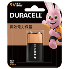 DURACELL 金頂 台灣公司貨 鹼性電池 9V, 1顆, 1組