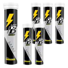 BeRule 綜合維生素B群發泡錠 維生素B群維持能量正常代謝 高劑量 方便攜帶 百香果口味好喝, 20錠, 4g, 6瓶