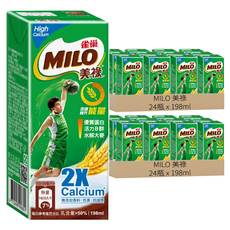 MILO 美祿 高鈣可可麥芽牛奶, 198ml, 48瓶