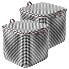 德利生活 大容量收納袋 50 x 40 x 50cm 110L, 千鳥格, 2個