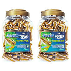 A star 漩力淨潔牙棒 S號 360度旋轉 深層清潔, 牛奶 + 薑黃, 810g, 2桶