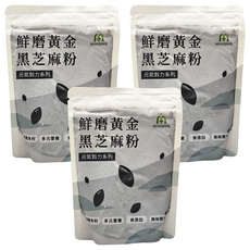 MIHONG 米鴻生醫 元氣穀力 鮮磨黃金黑芝麻粉, 嚴選食材 多元營養 無添加 美味隨沖, 300g, 10份, 3袋