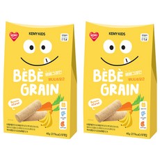 KEMY KIDS 貪吃凱米 穀物小捲心 嚴選8種穀物 無添加 單支包裝 含鈣 含維生素E 適合嬰幼兒練習抓握, 香蕉紅蘿蔔, 40g, 2盒