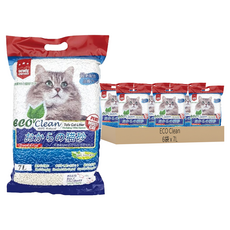 ECO Clean 艾可清 豆腐貓砂, 清新香味, 可沖馬桶, 1.5秒快速吸水, SGS檢測無毒, 原味, 7L, 6袋