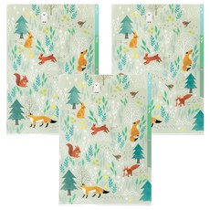 日本 MIDORI 3層資料夾 A4, 北歐動物 多色, 3個