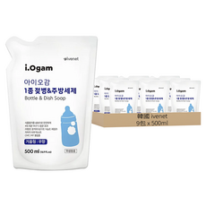 ivenet i.Ogam 奶瓶餐具洗潔精補充包 500mL, 9包