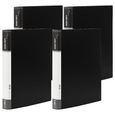 Lan CHYn 連勤牌文具 lc-9004a k pp 四孔圓型夾, 黑色, 4本