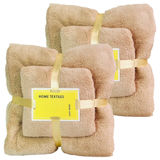 JOYFUL NAPKIN 悅棉 浴巾毛巾組 升級加厚款, 卡其色, 2組