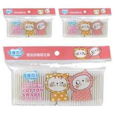 適膚克林 SOFCARING 螺旋紙軸棉棒, 韌性紙棒不易折斷, 多功能使用, 400支, 3包