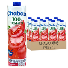 CHABAA 啜吧 100% 番茄汁, 1L, 12瓶