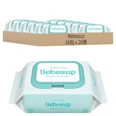 Bebesup Light 嬰兒用濕紙巾 掀蓋式, 20張, 16包