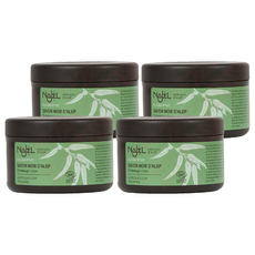 NAJEL 去角質阿勒坡黑皂膏 尤加利 180g - 天然有機身體磨砂膏 溫和去角質 展現光滑細緻肌膚, 4罐