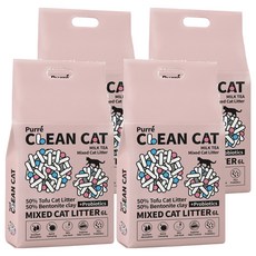 Purré Clean Cat 乾淨貓混合貓砂 6L, 4包, 奶茶
