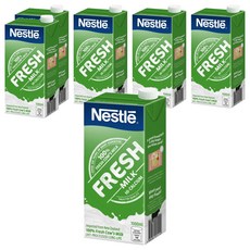 Nestle 雀巢 全脂牛乳 100%紐西蘭純生乳, 1L, 6瓶