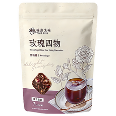 糖鼎 黑糖磚 玫瑰四物 獨立包裝, 1袋, 30g, 7顆