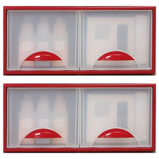 KEYWAY 凱特雙抽抽屜整理箱, 紅色, 2個