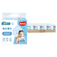 HUGGIES 好奇 一般型 純水嬰兒濕巾 100張, 3包, 12袋