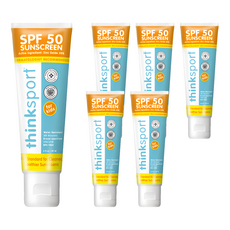 thinksport 新寶貝 純物理防曬霜 兒童款 SPF50, 89ml, 20%氧化鋅, 6條