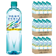 TAIYEN 台塩生技 海洋鹼性離子水, 取自海洋, 分子小更好吸收, 600ml, 72瓶