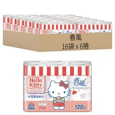 春風 Hello Kitty捲筒廚房紙巾, 6捲, 16袋