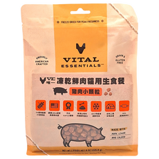 VITAL ESSENTIALS 凍乾鮮肉貓用生食餐, 豬肉小顆粒, 8oz, 1包