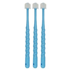 haha kiddo 360°嬰兒牙刷, 極細軟毛, 25,000根綿密刷毛, 3歲以上適用, 水藍色, 1入, 3支