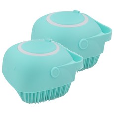 PUKU 藍色企鵝 矽膠沐浴刷, 柔軟刷毛不傷皮膚, 綠色, 1入, 2個