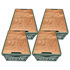 木蓋折疊箱 2679, 大(54 x 36 x 29cm), 軍綠色, 4個