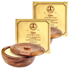 Taylor of Old Bond Street 經典檀香刮鬍皂木碗組，100g, 2組