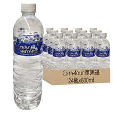 Carrefour 家樂福 Pure Water 中華職棒指定用水, 600ml, 24瓶
