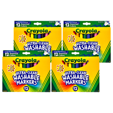 Crayola 繪兒樂 可水洗錐頭彩色筆, 12色, 4盒