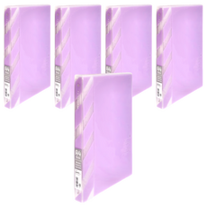 KyOKUTO 半透明彩色資料夾 30孔 A4 31.9 x 26.5 x 2.7cm, 粉紫色, 5本