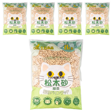 Catfeet 崩解型天然松木貓砂 低敏無塵 超強吸收力, 綠茶, 3.63kg, 5袋