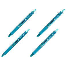 PILOT 百樂 Acroball 輕油筆 0.7, 輪胎紋筆握 好握防手滑, 螢光藍, 4盒