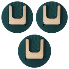 輕奢華 吹風機架, 綠色, 15.4*15.4*5cm, PP+ABS材質, 可摺疊收納 (附贈膠貼), 3個