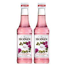 MONIN 莫寧 玫瑰風味糖漿, 法國百年糖漿品牌, 250ml, 2瓶