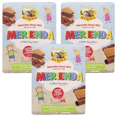 BIRBA Merienda 迷你綜合餅乾隨手包 西班牙128年家族零食大廠 四種不同形狀的巧克力餅乾 25g小包裝, 100g, 3盒
