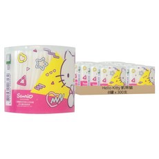 Hello Kitty 凱蒂貓 棉花棒 300支 100%純棉雙頭 聚丙烯塑膠軸桿, 8罐