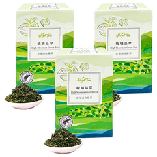 High Tea 伂橙 雲嶺高山綠茶琉璃晶翠 台灣高山茶 清新回甘, 10包, 3盒, 2.5g