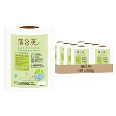 蒲公英 環保大捲筒衛生紙, 3捲, 8袋