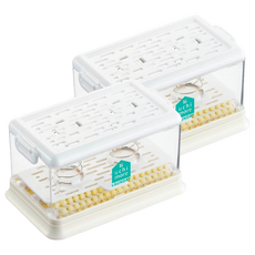 COGIT uchi more 手持洗衣皂盒刷, 頂蓋設計 通風防潮 聚酯纖維刷毛, White, 2個