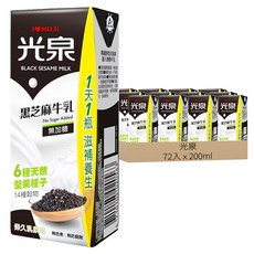 光泉 黑芝麻牛乳, 200ml, 72入