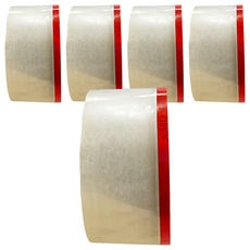 CLEAN 克林 易撕環保封箱膠帶 4.8cm x 80m, 紅邊 + 透明色, 5捲