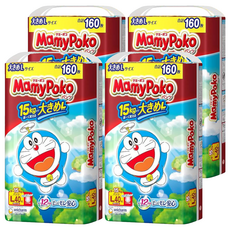 MamyPoko 滿意寶寶日本版 哆啦A夢輕巧褲/尿布 9~15kg, L, 160片
